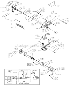Page A Diagram and Parts List for 3807  Porter Cable Miter Saw